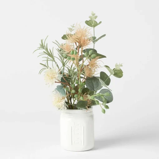 Flowering Gum Ceramic Jar - Orange Flower