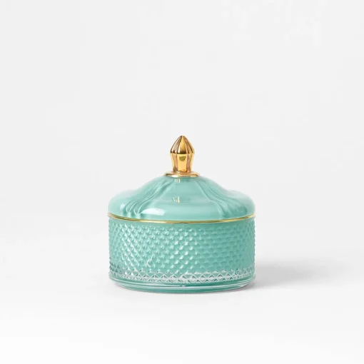 Glass Covered Trinket Dish Squat