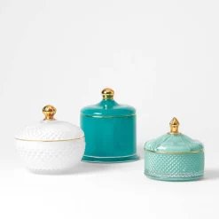 Glass Covered Trinket Dish Squat