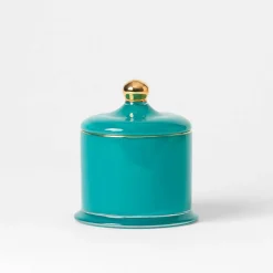 Glass Covered Trinket Dish Tall