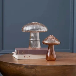 Glass Mushroom Large - Light Pink