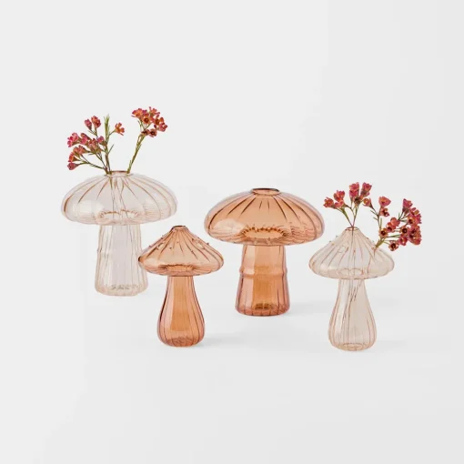 Glass Mushroom Large - Light Pink