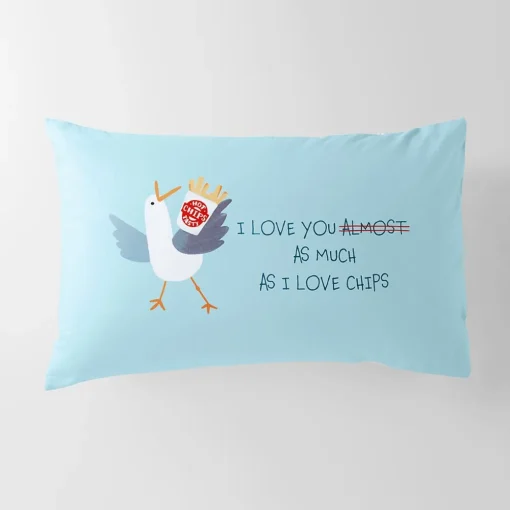 Gull Loves Chips Standard Pillowcase