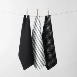 Hardy Terry Tea Towel Set Of 3 - Black