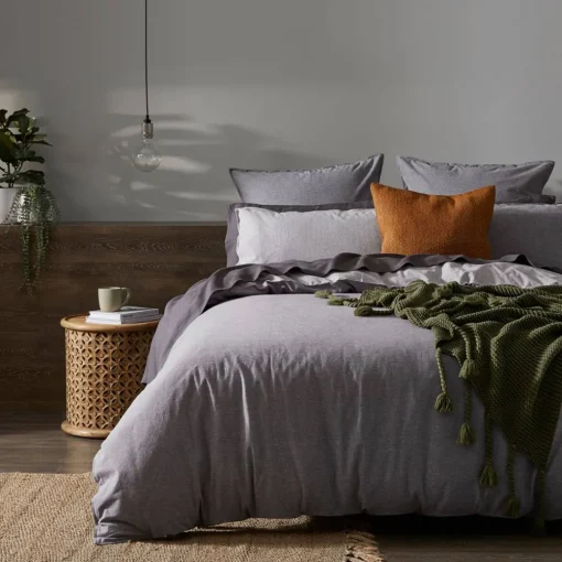 Hendry Quilt Cover - Charcoal
