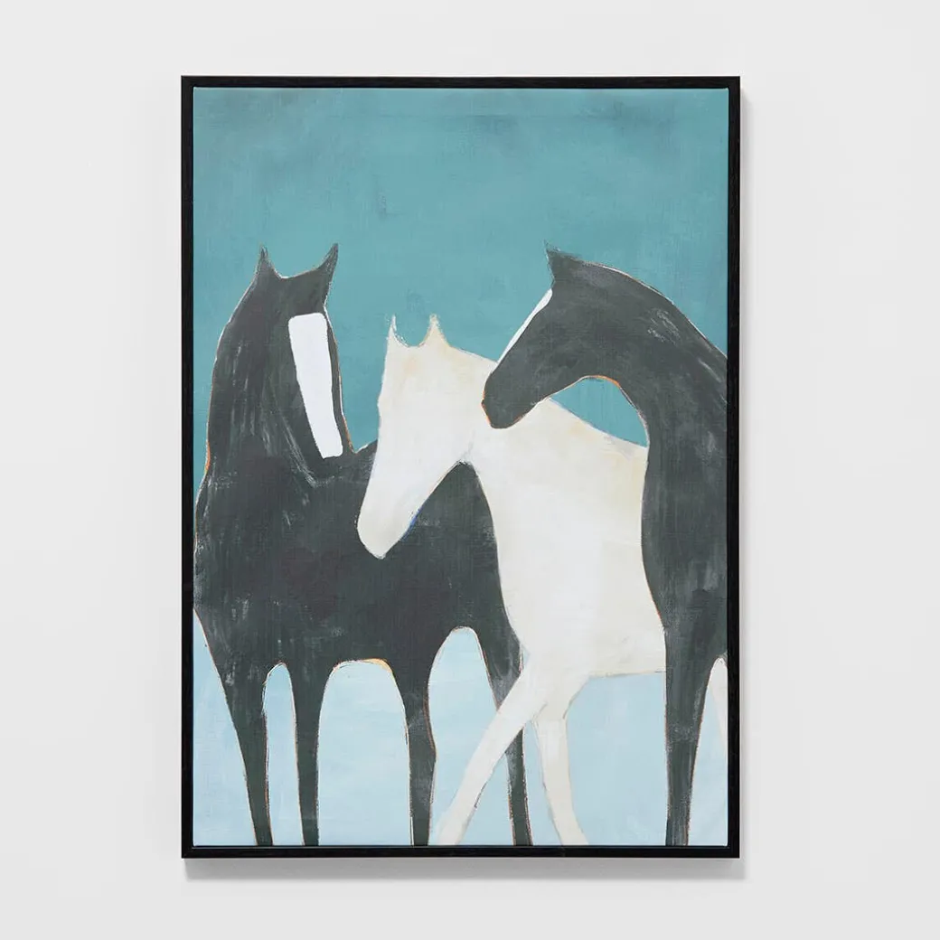 Horsing Around Framed Canvas