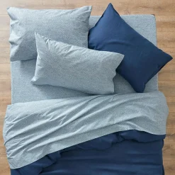 Ikura Flannelette Sheet Set - Smoke Blue