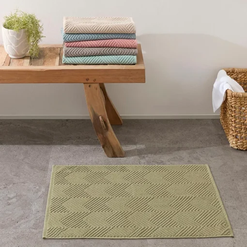 Kinsley Bath Mat - Steel Blue