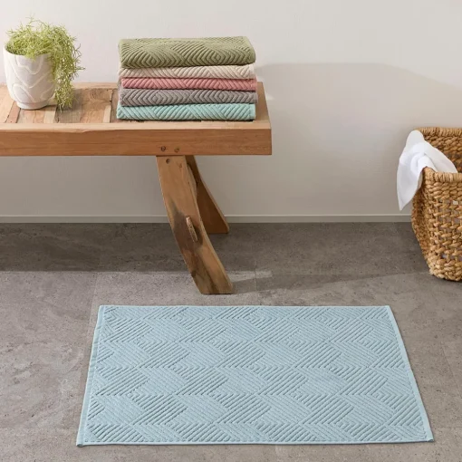 Kinsley Bath Mat - Steel Blue