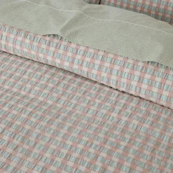 Leah Quilt Cover - Blush/Sage Check