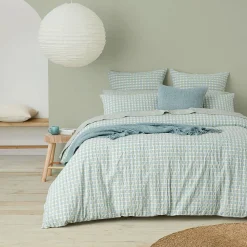 Leah Quilt Cover - Blush/Sage Check