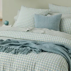 Leah Quilt Cover - Blush/Sage Check