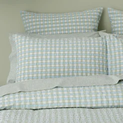 Leah Quilt Cover - Blush/Sage Check