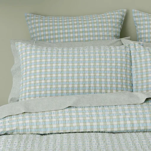Leah Quilt Cover - Blush/Sage Check