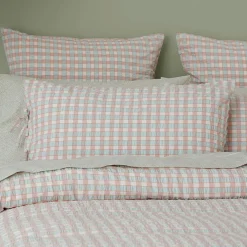 Leah Quilt Cover - Blush/Sage Check