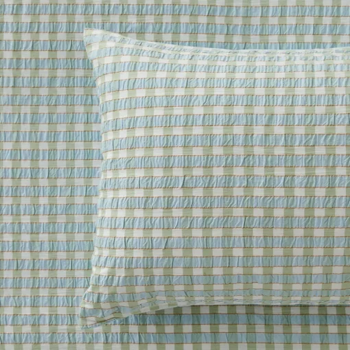 Leah Quilt Cover - Blush/Sage Check