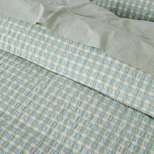 Leah Quilt Cover - Blush/Sage Check