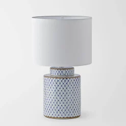 Leila Table Lamp - Blue/White