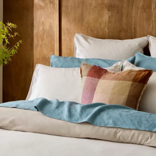 Levi Reversible Brushed Cotton Quilt Cover - Oat
