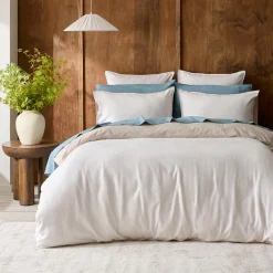 Levi Reversible Brushed Cotton Quilt Cover - Oat