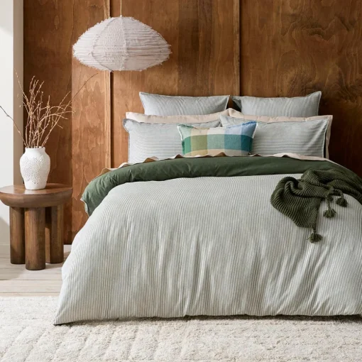 Levi Reversible Brushed Cotton Quilt Cover - Oat