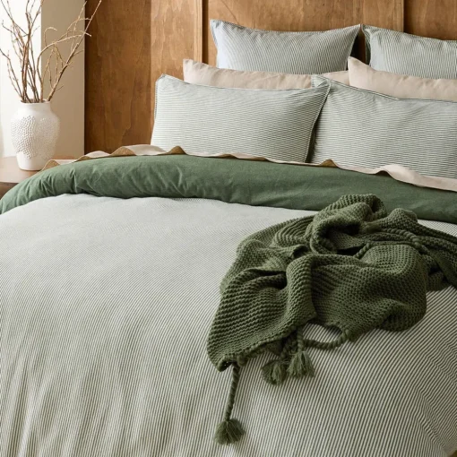 Levi Reversible Brushed Cotton Quilt Cover - Oat