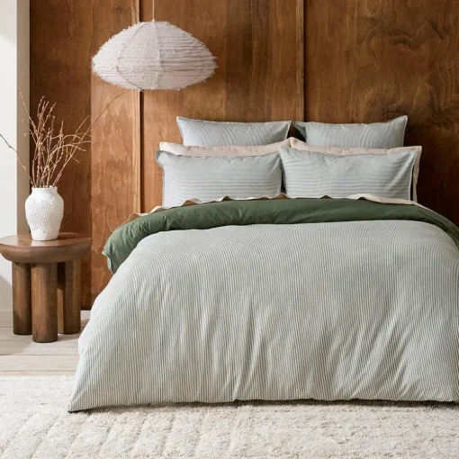 Levi Reversible Brushed Cotton Quilt Cover - Oat