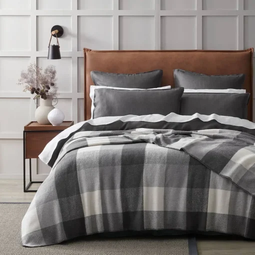 Lincoln Check Blanket - Green/Ivory