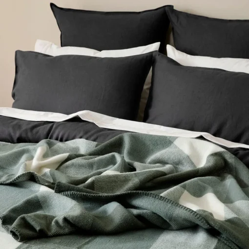 Lincoln Check Blanket - Green/Ivory