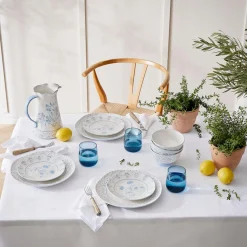 Lucinda Dinner Plate - Blue/White