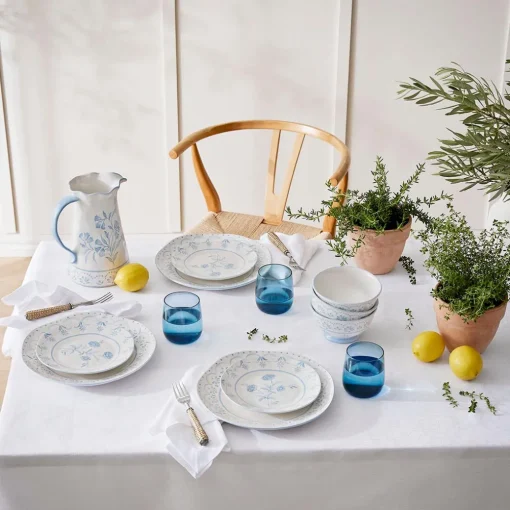 Lucinda Dinner Plate - Blue/White