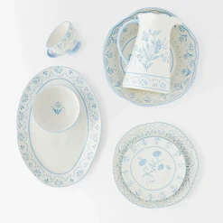 Lucinda Dinner Plate - Blue/White