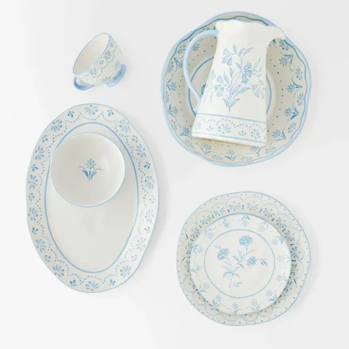 Lucinda Dinner Plate - Blue/White