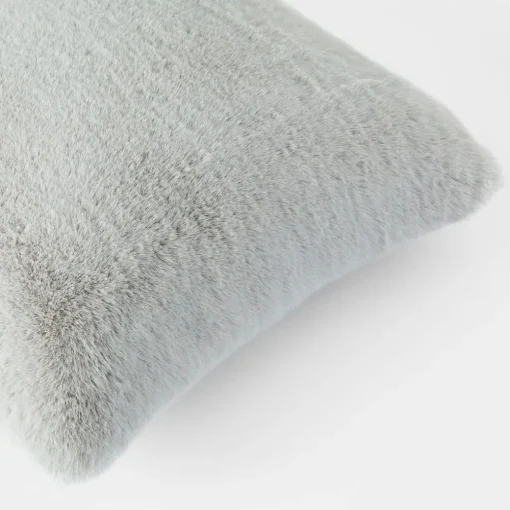 Luxury Faux Fur Cushion - Stone