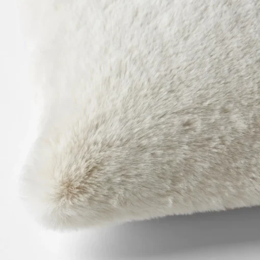 Luxury Faux Fur Cushion - Stone