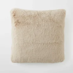 Luxury Faux Fur Cushion - Stone