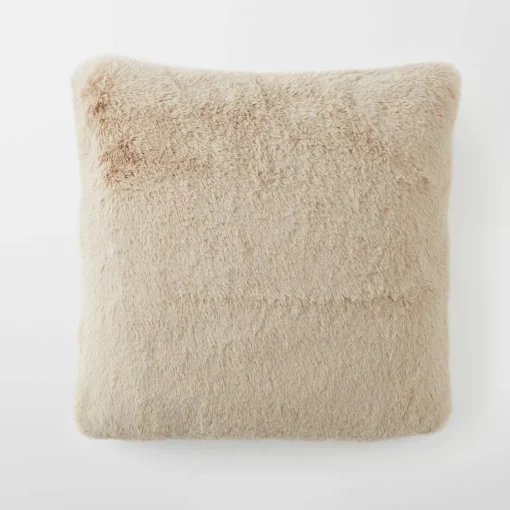 Luxury Faux Fur Cushion - Stone