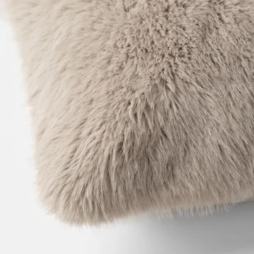 Luxury Faux Fur Cushion - Stone
