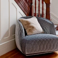 Luxury Faux Fur Cushion - Stone