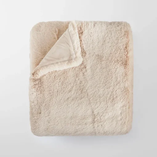 Luxury Faux Fur Throw - Silver