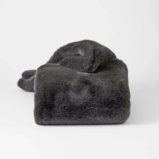 Luxury Faux Fur Throw - Silver