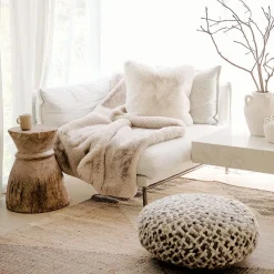 Luxury Faux Fur Throw - Silver