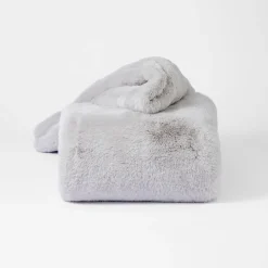 Luxury Faux Fur Throw - Silver
