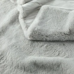 Luxury Faux Fur Throw - Silver