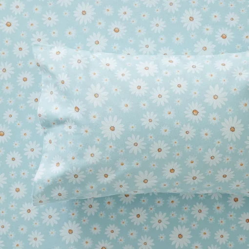 Maeva Flannelette Sheet Set - Soft Blue Floral