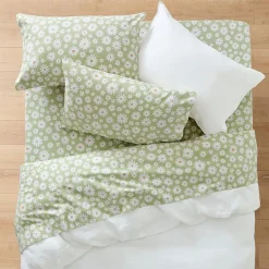 Maeva Flannelette Sheet Set - Soft Blue Floral
