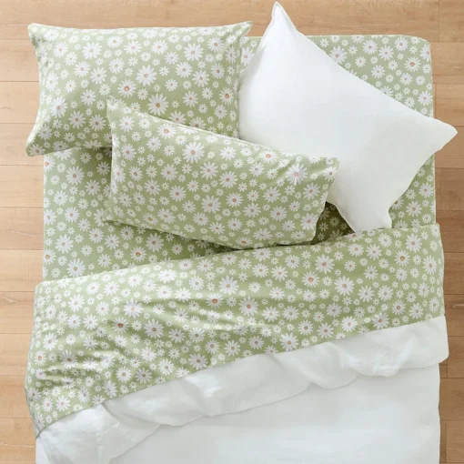 Maeva Flannelette Sheet Set - Soft Blue Floral