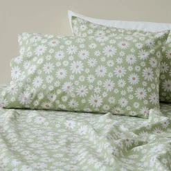 Maeva Flannelette Sheet Set - Soft Blue Floral