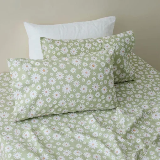 Maeva Flannelette Sheet Set - Soft Blue Floral