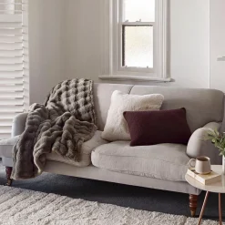 Malmo Faux Fur Throw - Pumice